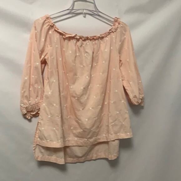 ELLE EMBROIDERY PEACH & WHITE BLOUSE‎ SIZE M - Picture 1 of 6
